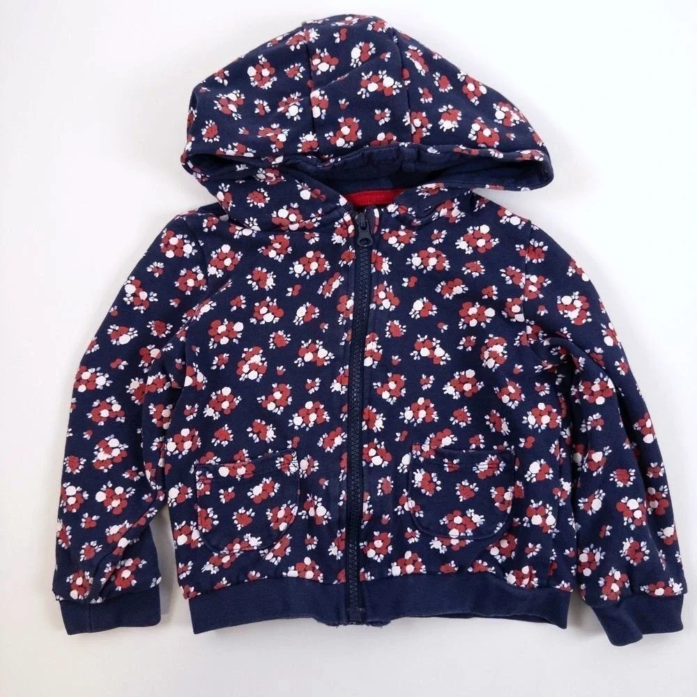 Sergent Major Sweatsuit Kids 2T Navy Blue Floral Hoodie and‎ Joggers Set